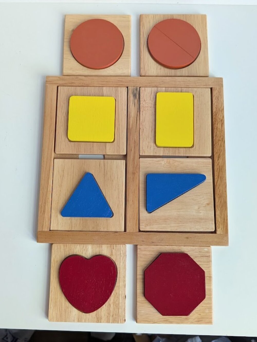 Montessori Multi Shape Wooden Puzzle Toy with Tray 8-Pc